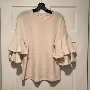 🆕 Vici Pucker Up Ruffle Sleeve Knit Top